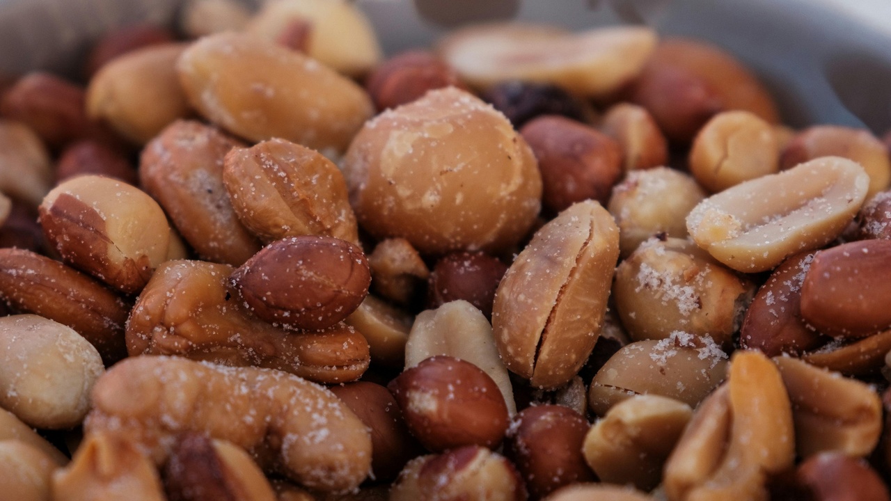 Nuts and seeds used in cooking and packaged with labels.