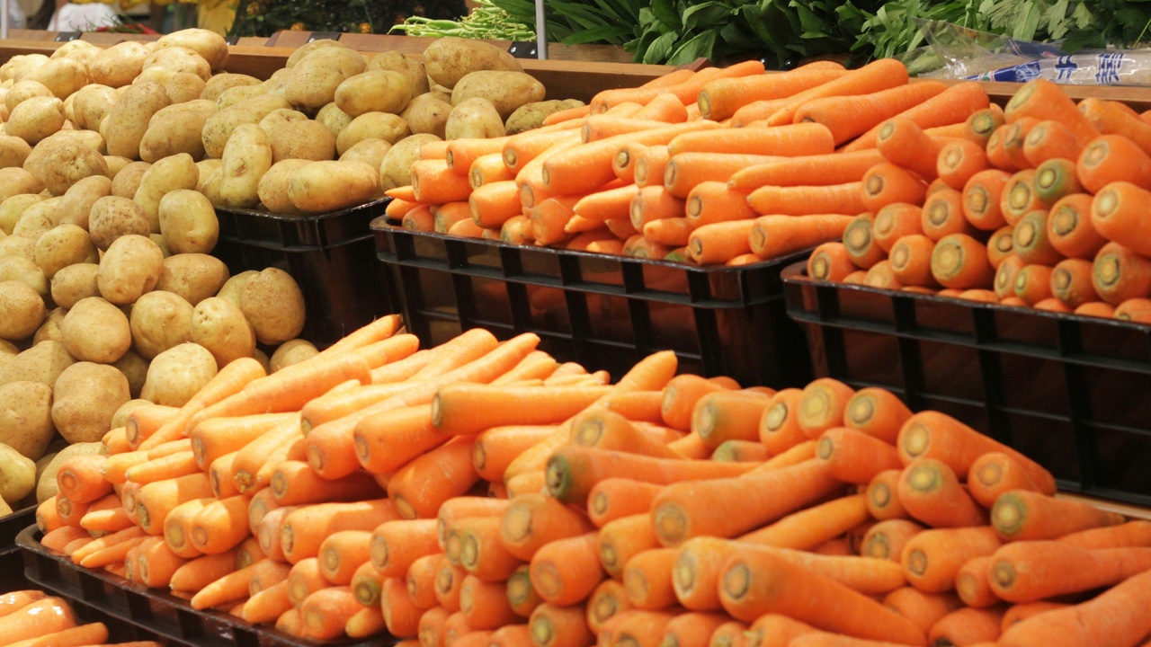 Farmers at a busy organic farmers market interacting with customers