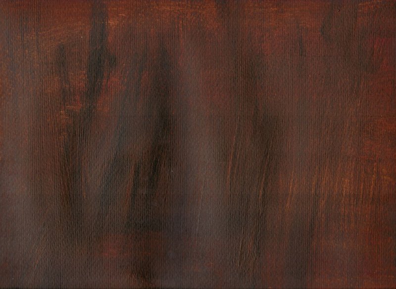 Close-up of a dark stained wooden texture with pronounced grain patterns.